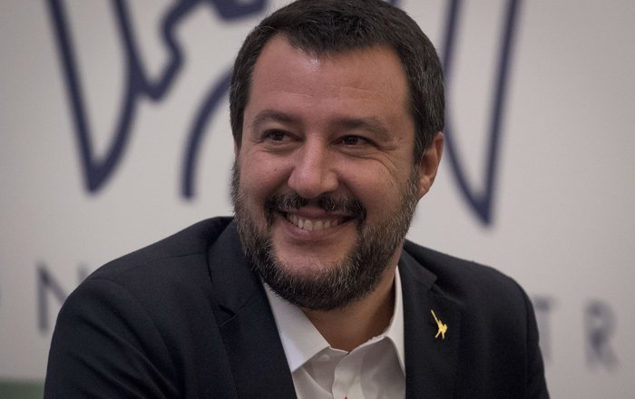 Salvini Photo by Mladen ANTONOV : AFP: Guliver Confindustria Russia, the local branch of the General Confederation of Italian Industry in Moscow on October 17, 2018 .jpg